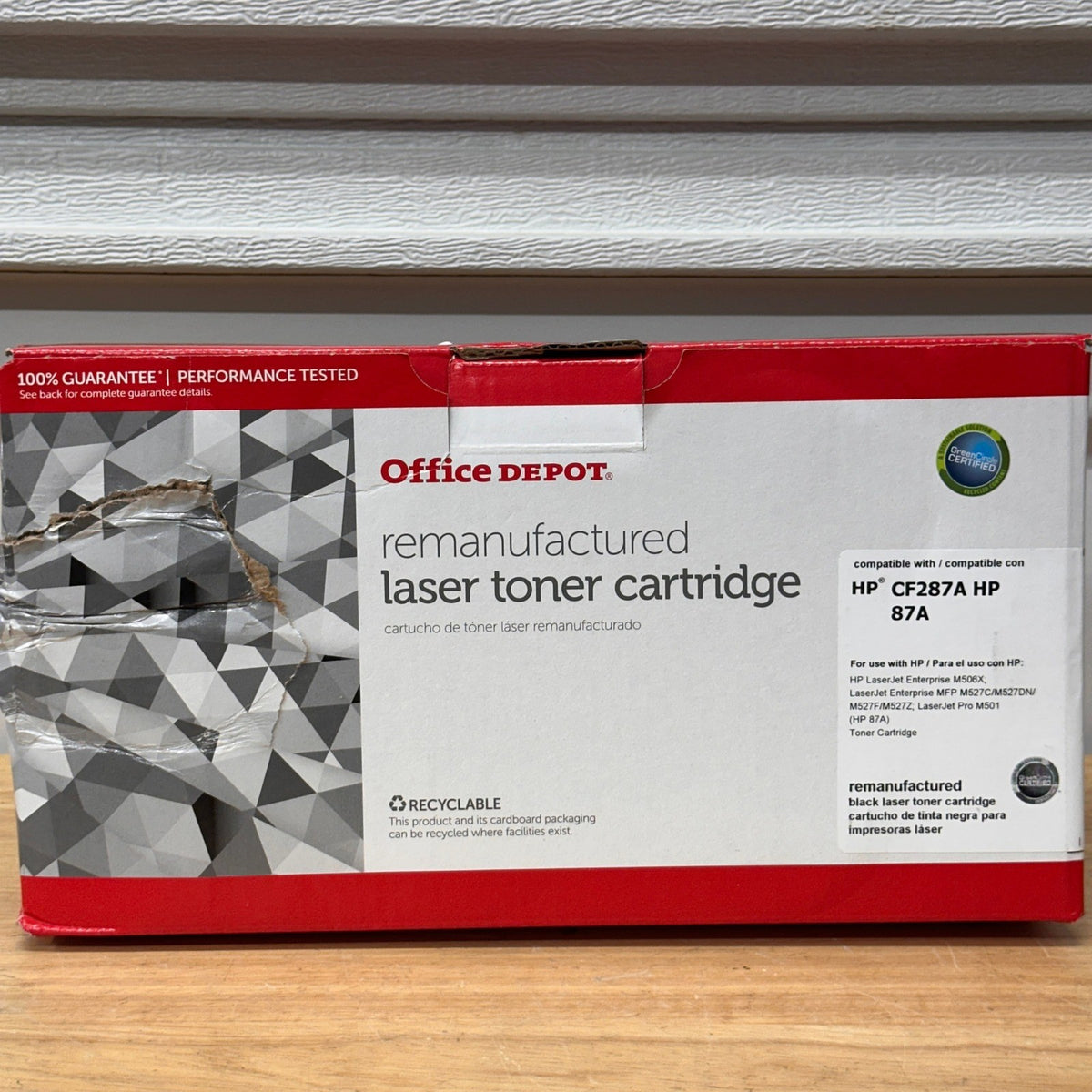 Office Depot Remanufactured Black Laser Toner For HP CF287A 87A DAMAGED BOX