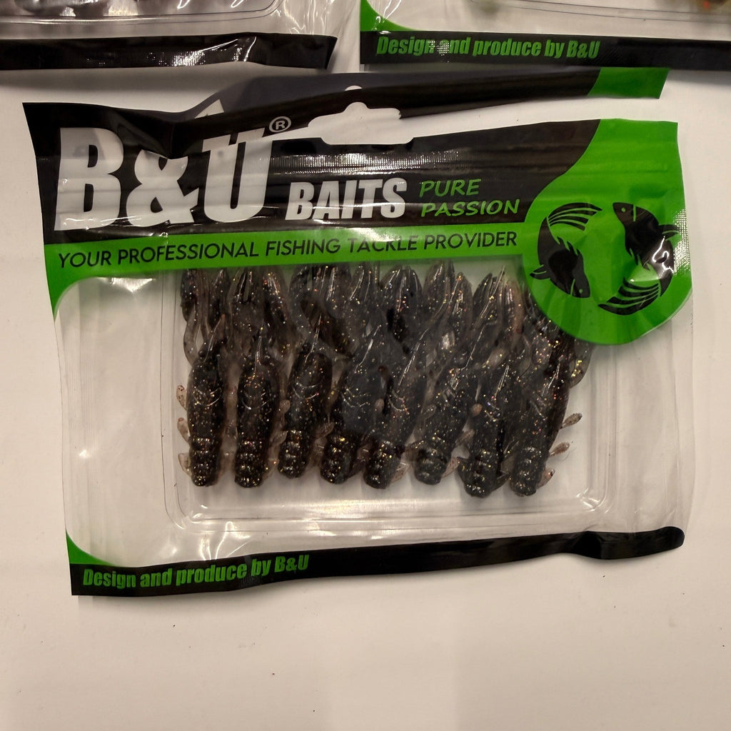 Set of 3 (8 pcs Each) B&U Craw Baits Soft Plastic Floating Bass Fishing Lures