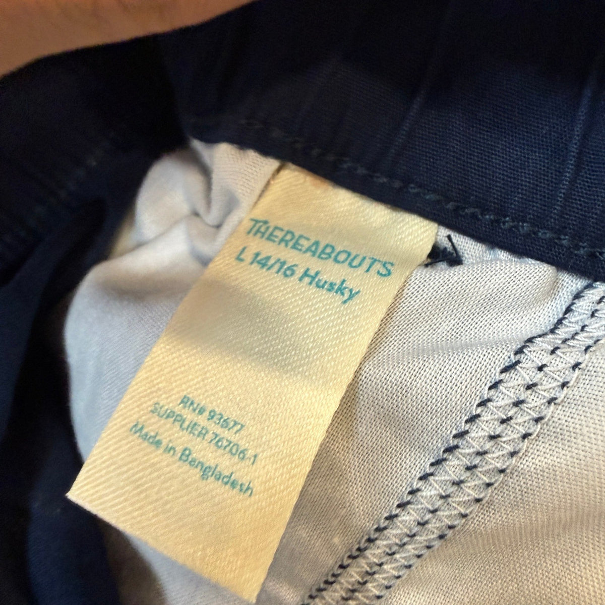 MSRP $20 Thereabouts Kid Boys L 14/16 Husky Blue Herald Canvas Pull-On Short