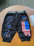 New Men's XXL American USA Flag Shorts Sweatpants Cropped Pants Thin Summer Pant