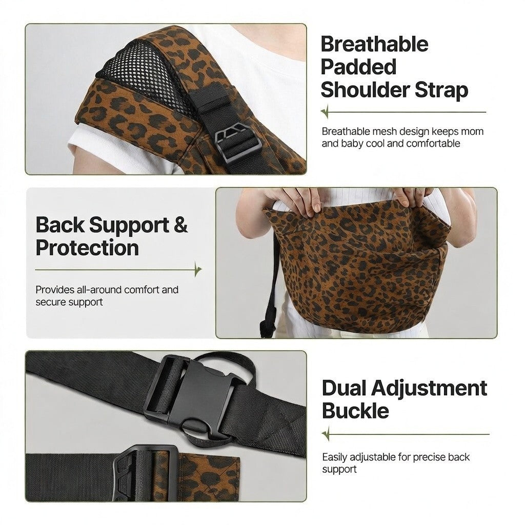 Baby Sling Carrier for Newborn to Toddler Adjustable One-Shoulder Design Fabric