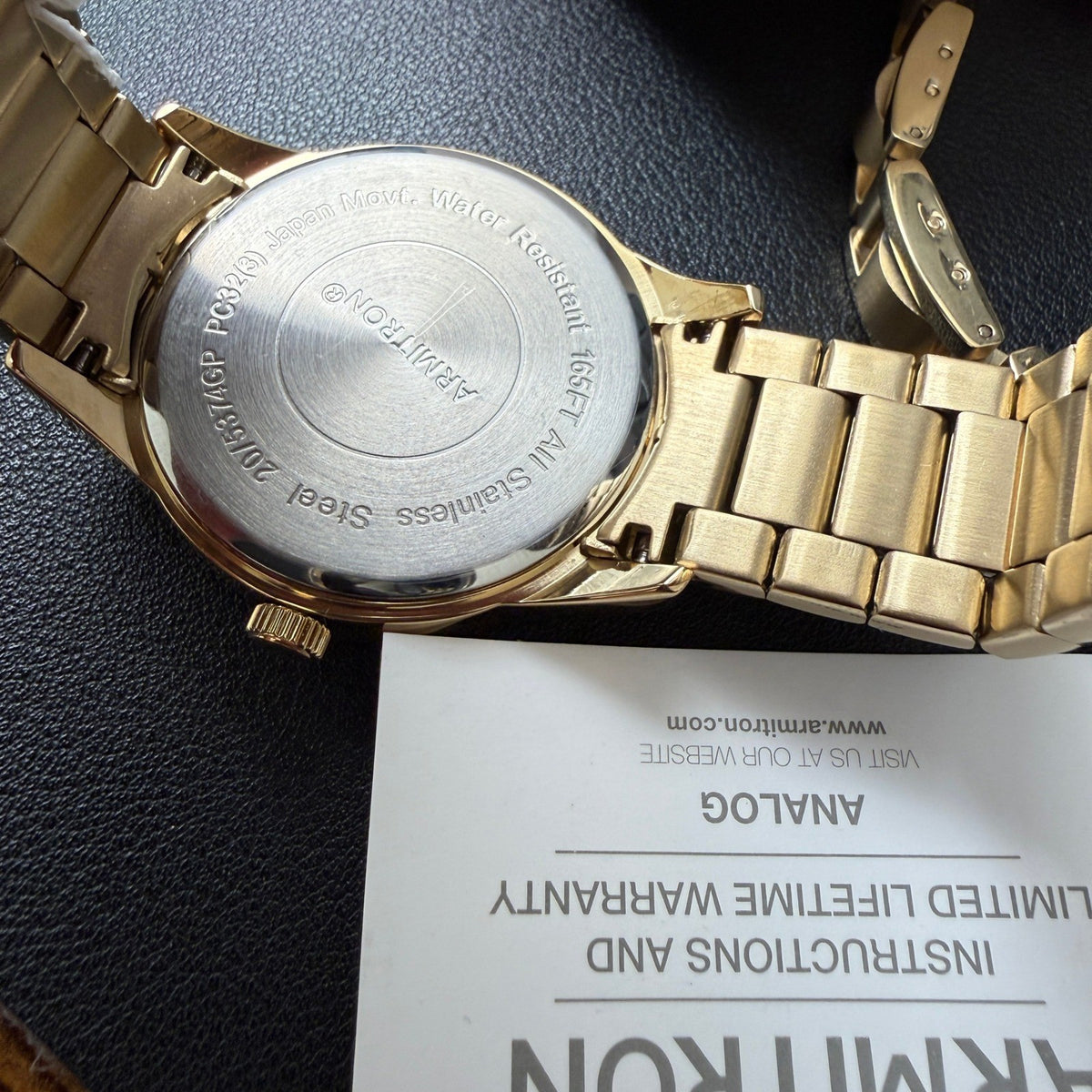 Armitron Men's 20/5374GP Watch and Bracelet Set Gold Tone New Battery Date Func