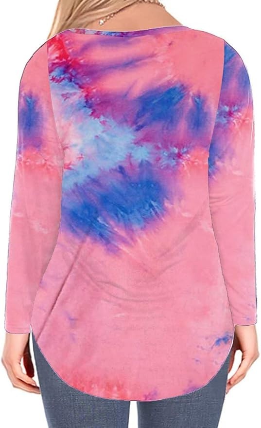 ROSRISS Womens Plus Size 14W-28W Top Long Sleeve Tee V-Neck Tunic Blouse T-Shirt