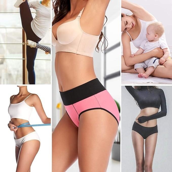 Set of 6 MSRP $23 Eiggam XXL Underwear for Women Cotton High Waist Panties Full