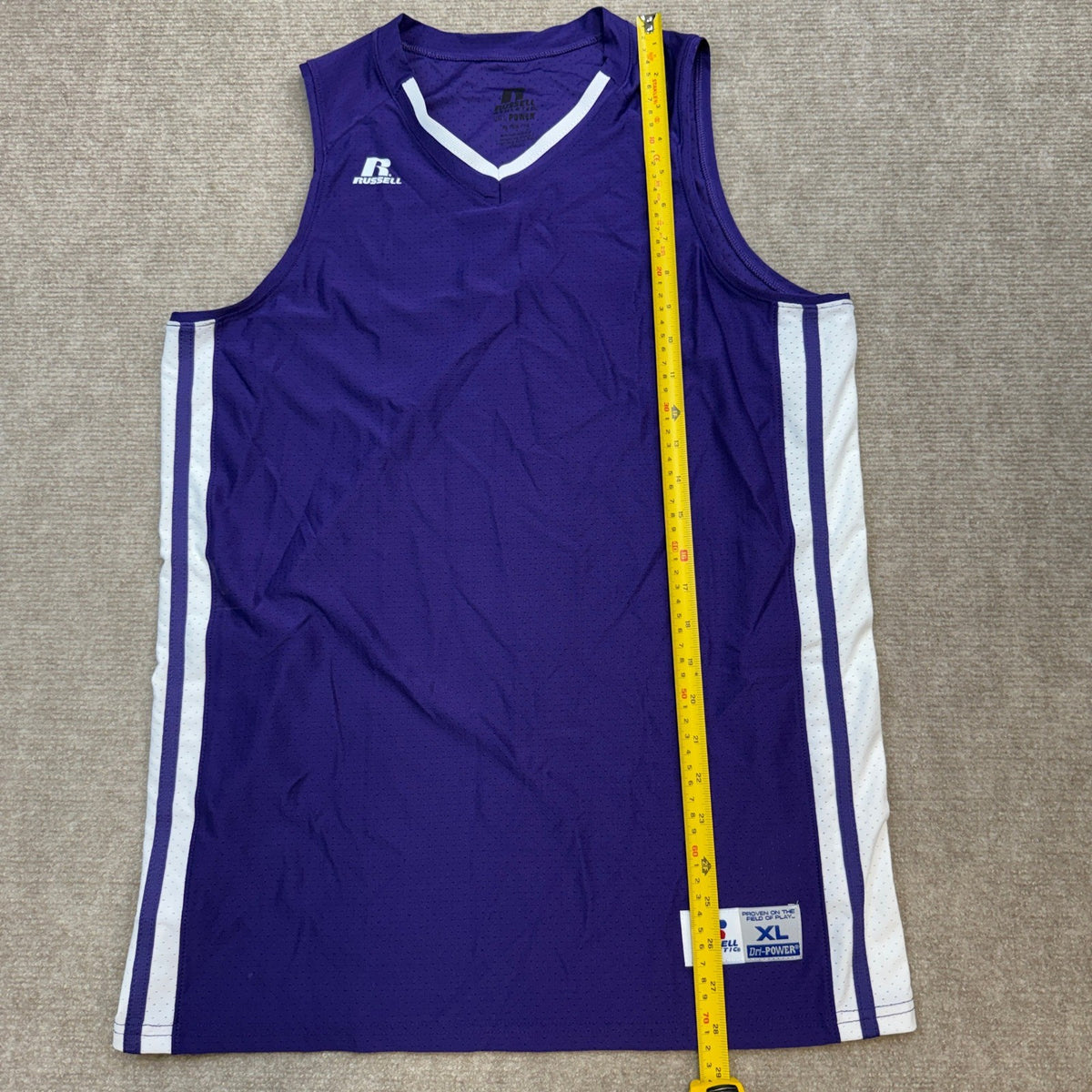 Russell Athletic Purple/White Sz XL Dri Power Youth Legacy Basketball Jersey