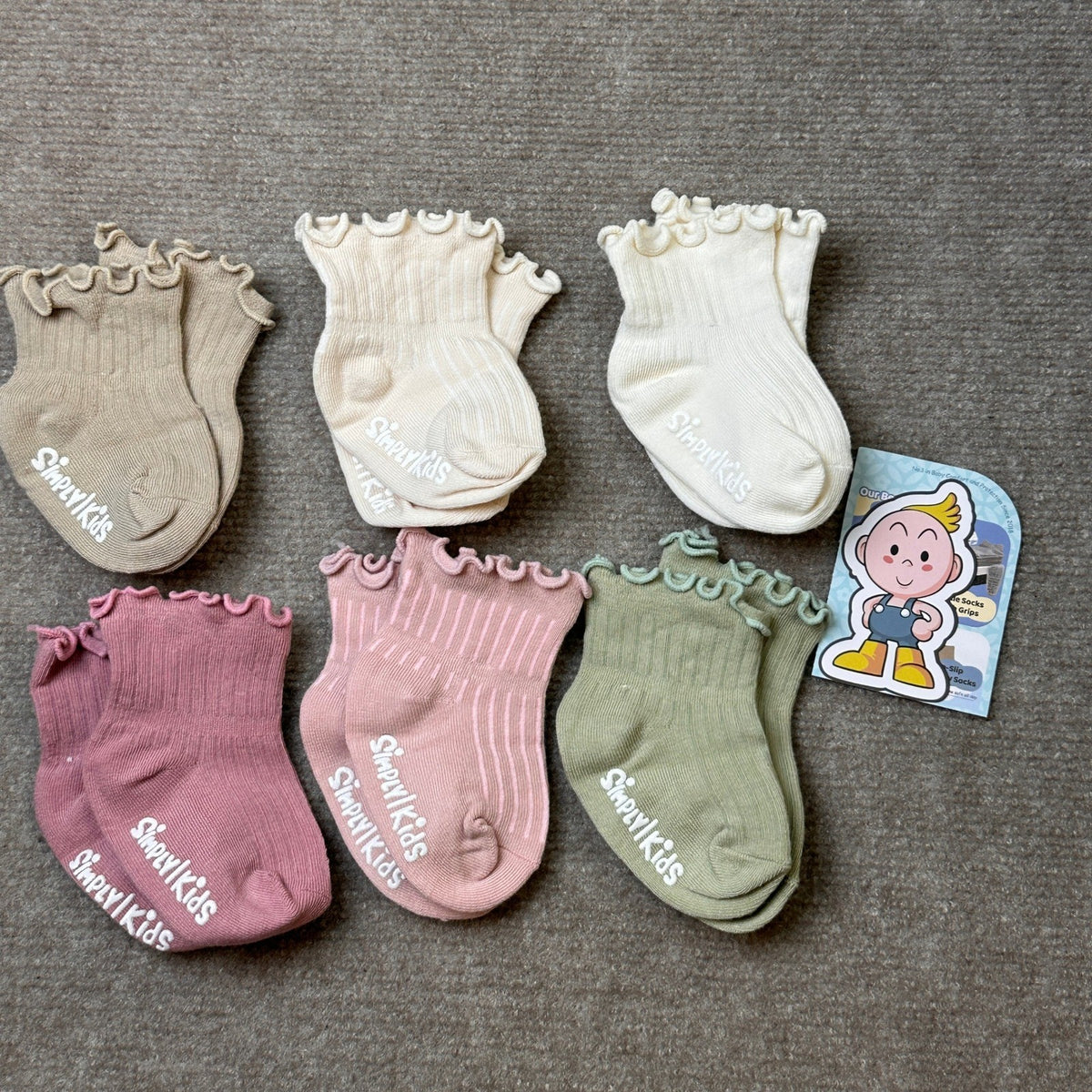 MSRP $21 Simply Kids 6 Pairs 6-12 Months Ruffle Socks, Baby Little Girl Kids G