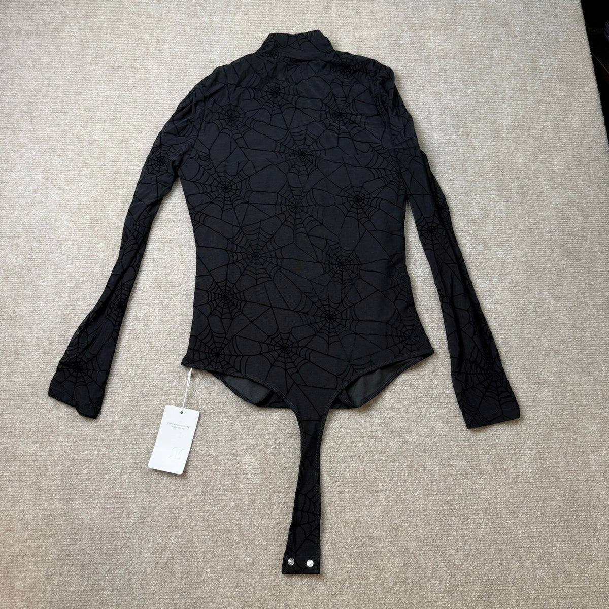MSRP $45 REORIA Women's M Trendy Sexy Mock Turtle Neck Bodysuit Long Sleeve