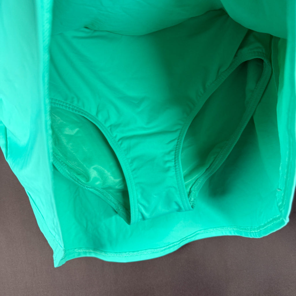 Lands' End Women's 2-14, 4 LONG Tummy Control Swim Skirt Island Aqua