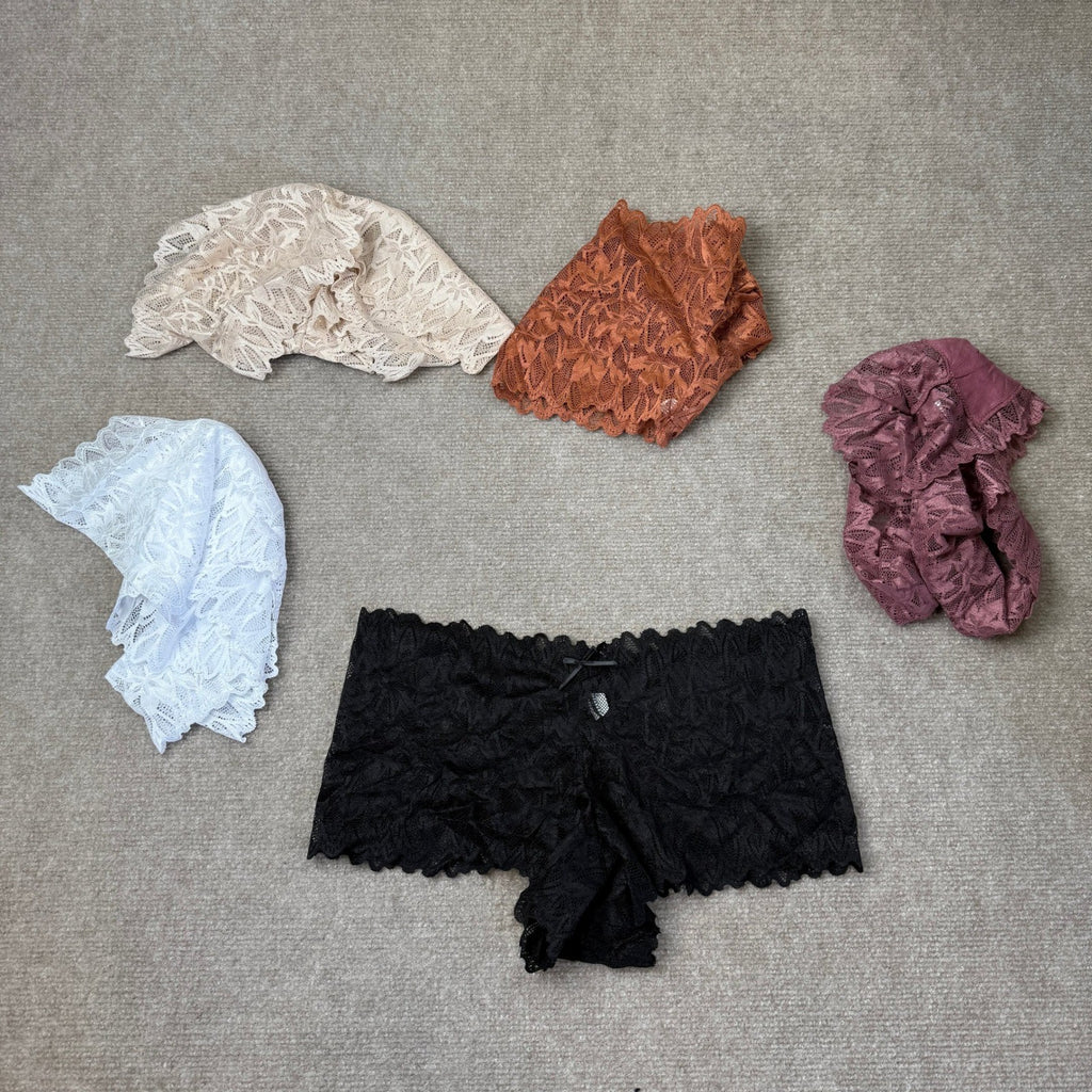 Set of 5 READY TO LOVE Sexy Women's L Underwear Lace Shorts V Waist Breathable