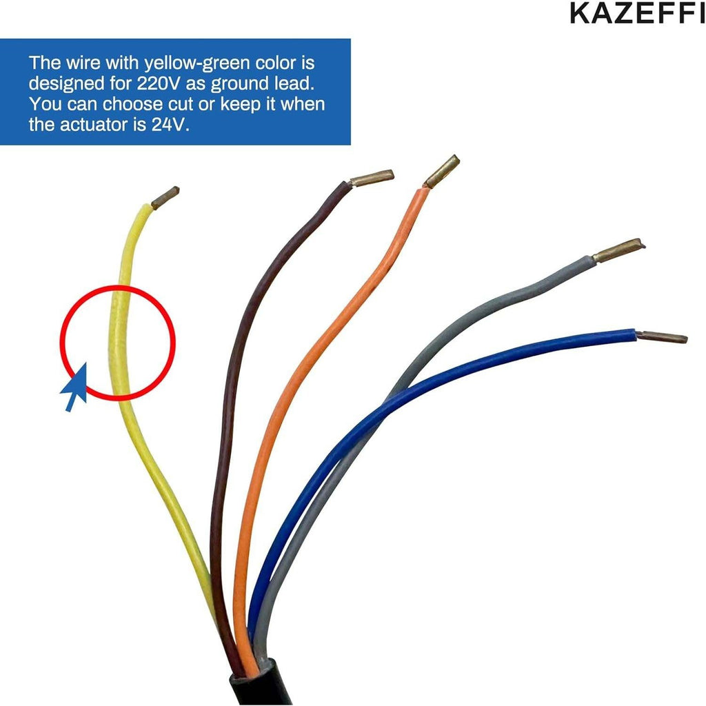 Kazeffi KZ4H-S222 Motorized Zone Valve,2 way,3/4" Sweat,Normally Closed,18"