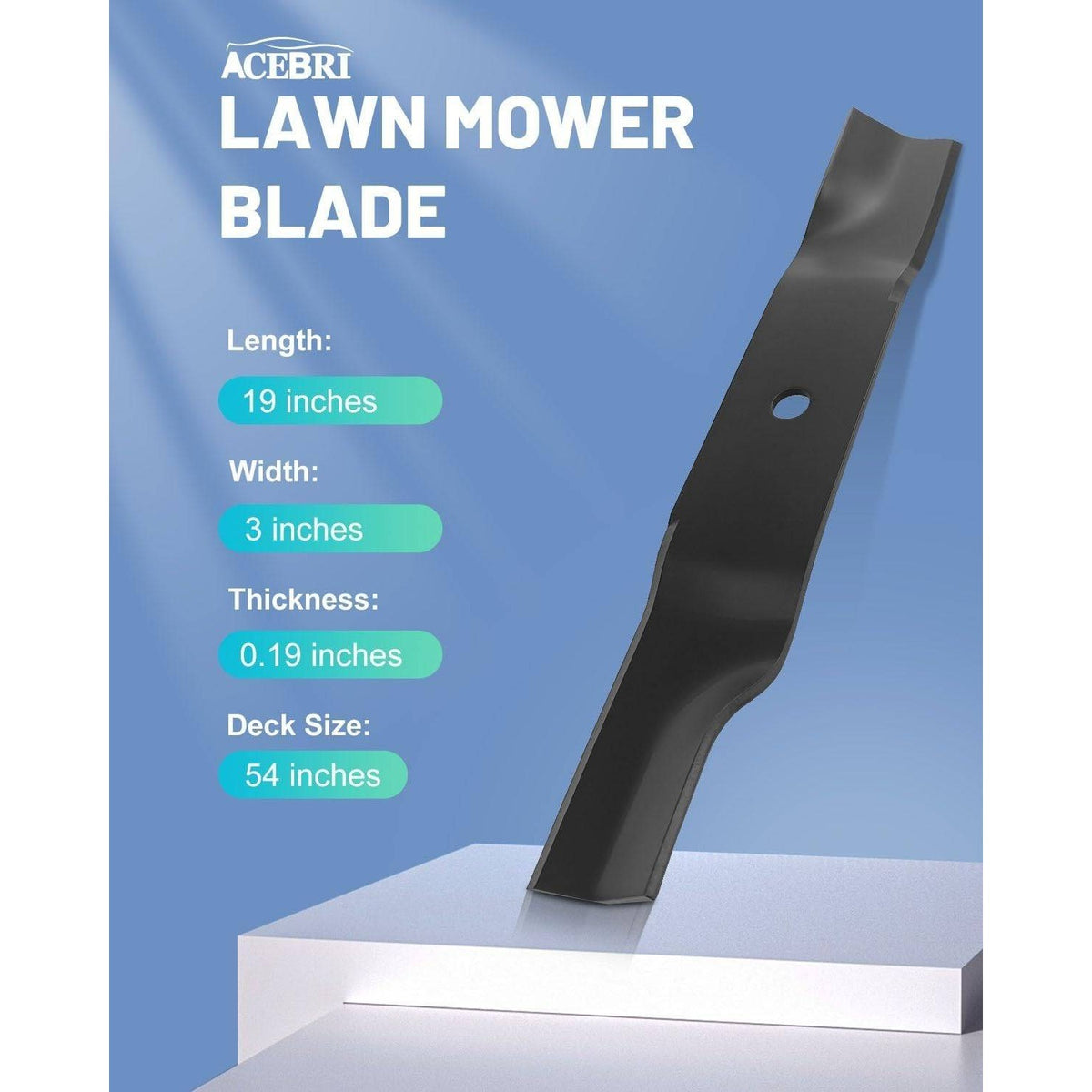 Pack of 3 ACEBRI High Lift Blade 54 '' Fit for Cub Cadet 01005337, 01005337P