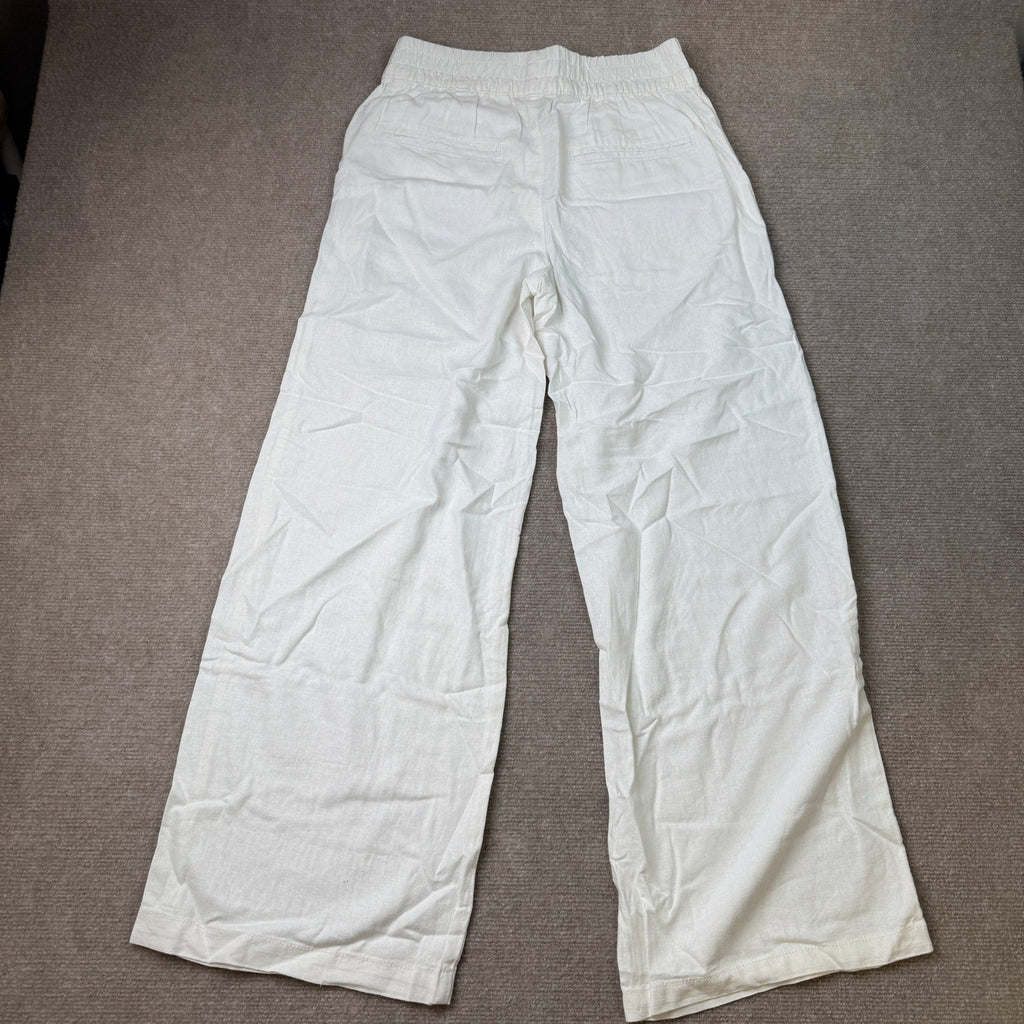 MSRP $48 St. John's Bay Womens S Short White Wide Leg High Rise Pull-On Pants