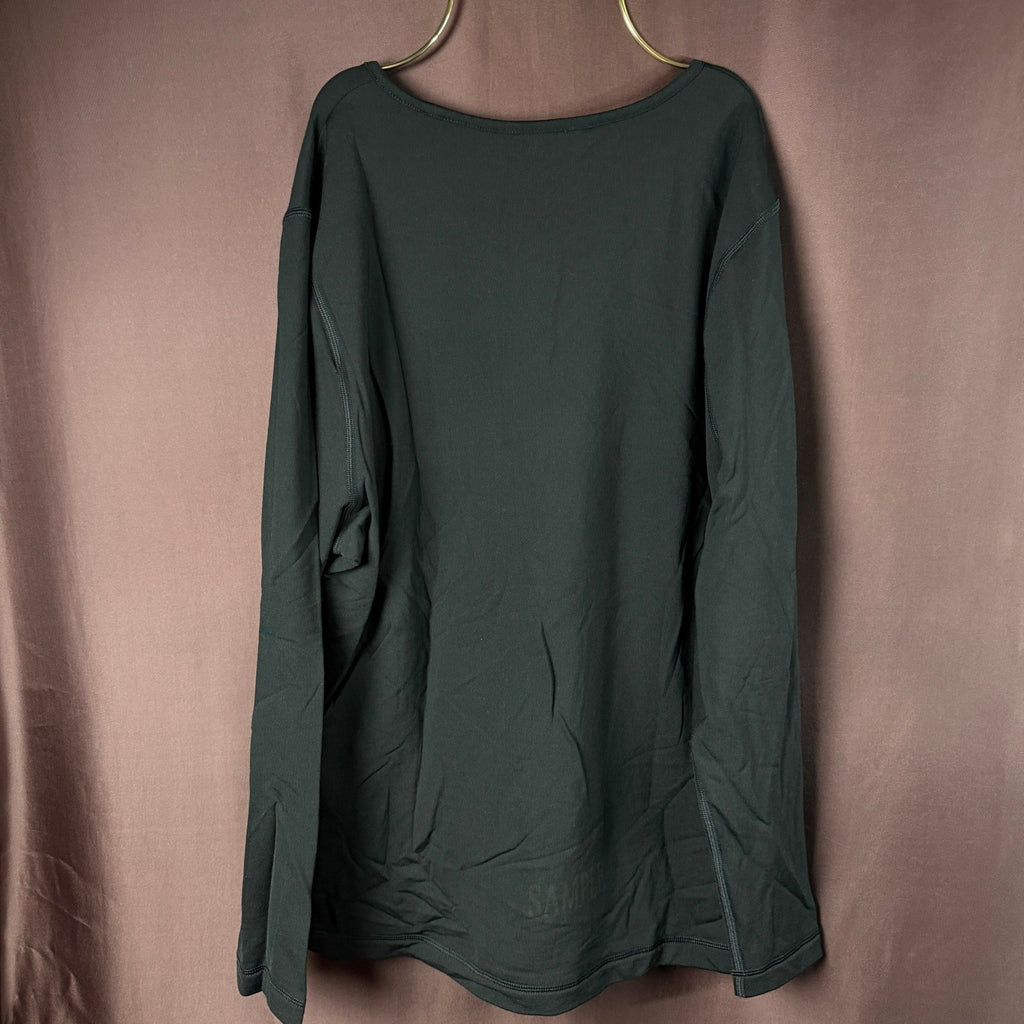 Lands' End Women's Plus 1X LONG Black Long Sleeve Rash Guard Swim Tee Shirt Top