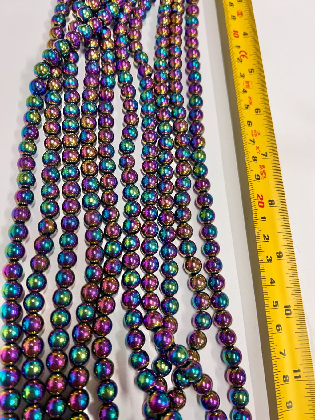 500 Pcs 8mm Round Multicolored Hematite Gemstone Beads DIY Jewelry Making 16"