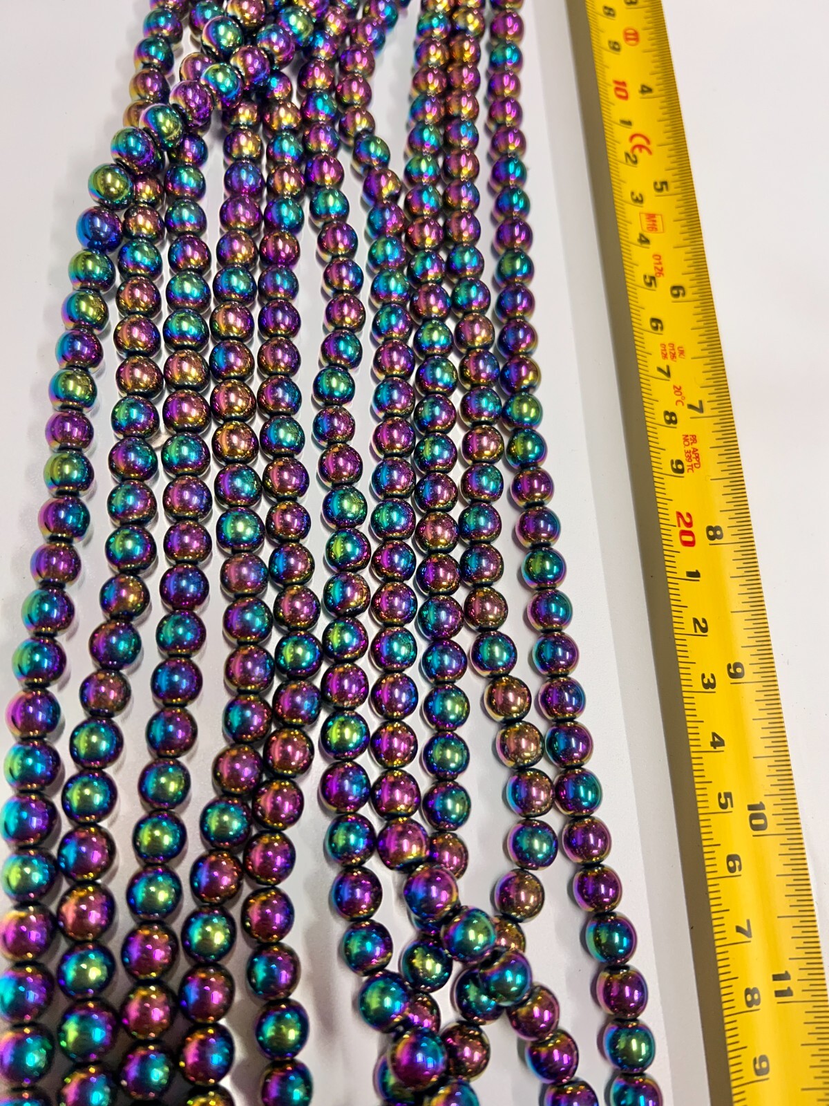 500 Pcs 8mm Round Multicolored Hematite Gemstone Beads DIY Jewelry Making 16"