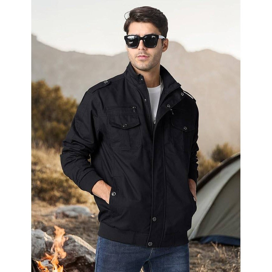 MSRP $65 CRYSULLY Men's M Cotton Military Jacket DIRTY Lightweight Casual Wi