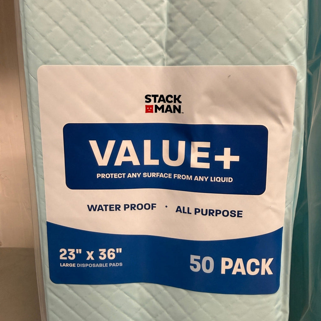 2-Pack (100 pcs total) Stack Man Value+ 23"x36" Chucks Pads Disposable Adult