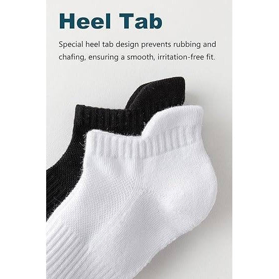 Set of 5 Pairs Rehelu Ankle White Sz 5-9 Socks for Women, Cushioned Low Cut Run