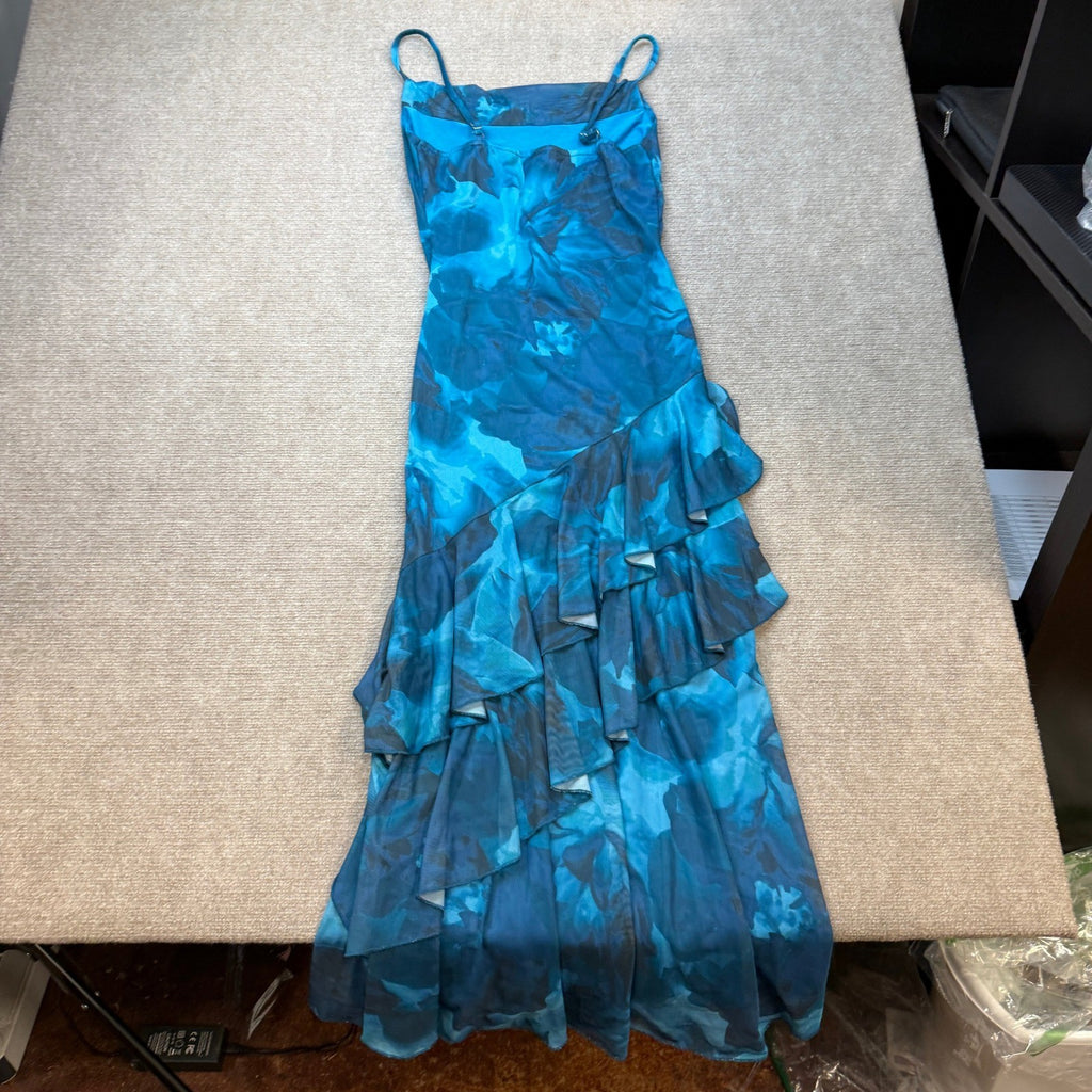 MSRP $61 PRETTYGARDEN Women's XS Boho Floral Tiered Maxi Dress Spaghetti Strap