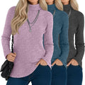MSRP $57 Velvelhall 3 Pack Women's XL Long Sleeve Turtleneck Sweaters Curved