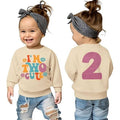 MSRP $20 KEKEMI Toddler Girl 2T Beige Birthday Sweatshirt I'M TWO CUTE Birthday