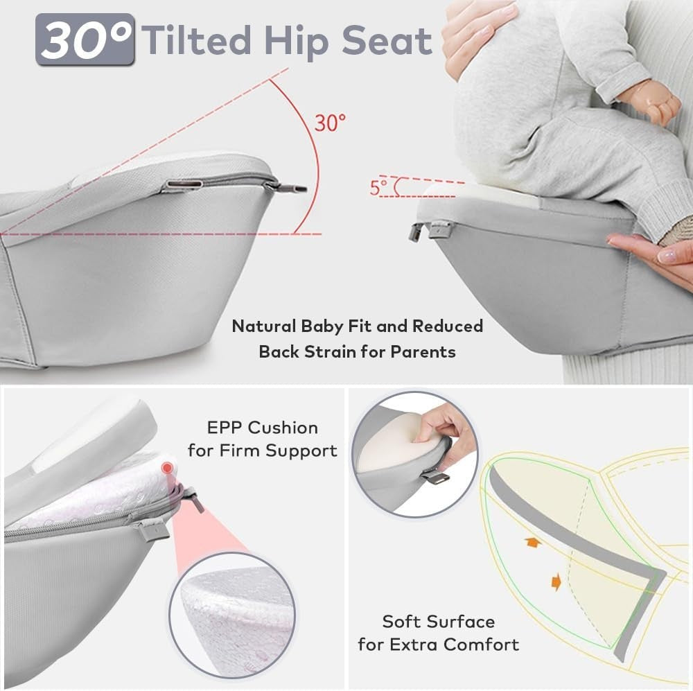 6-in-1 Baby Carrier with Hip Seat Waist Stool Ergonomic Breathable Newborn to To
