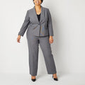 MSRP $160 Le Suit Womens 14W Grey 2 Piece Straight Leg Pant Suit