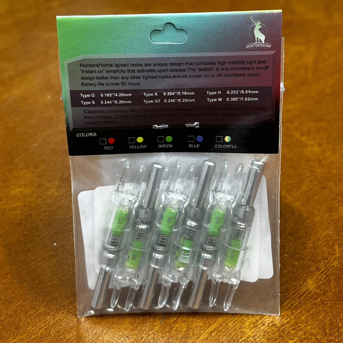Pack of 6 LED Lighted Nocks for Arrows 0.244"/6.20mm On/Off Switch