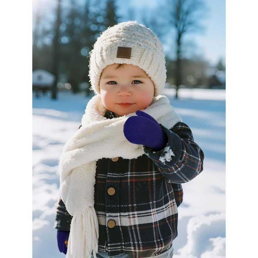 Cooraby 6 Pairs Toddler 1-3T Magic Stretch Mittens Winter Unisex Baby Knitted G