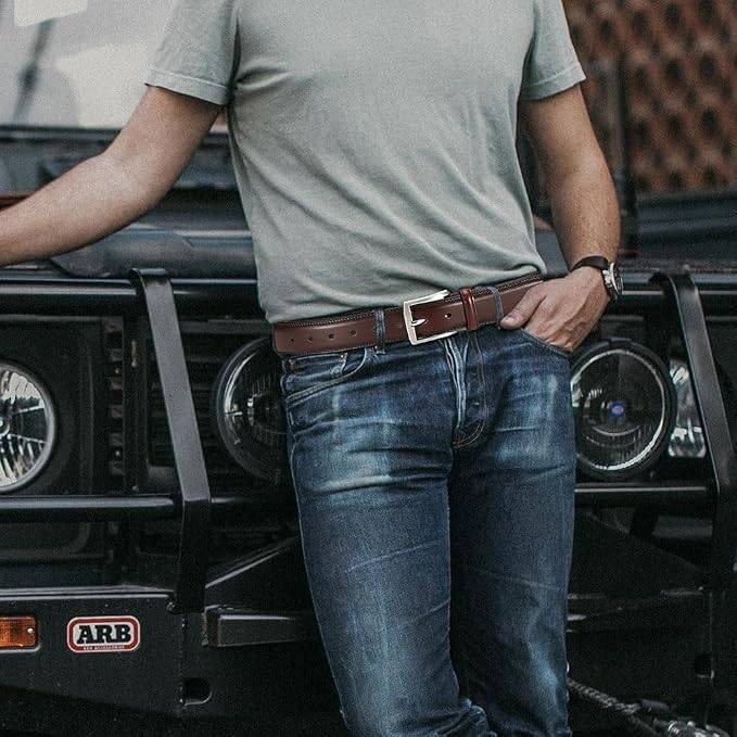 MSRP $19 DOOPAI Mens Brown Dress Belt - Genuine Leather Dress Belts For Men