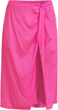 Lands' End Women's M-1X LONG Sheer Modal Twist Front Swim Cover-up Skirt Knee Le
