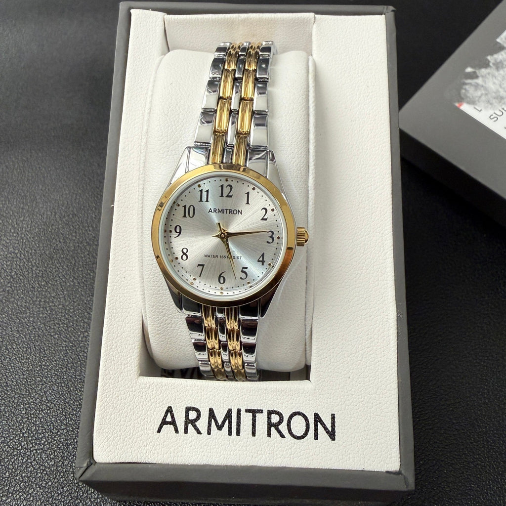 Armitron Women's 75/5304TTB Two Tone Easy to Read Bracelet Watch New Battery