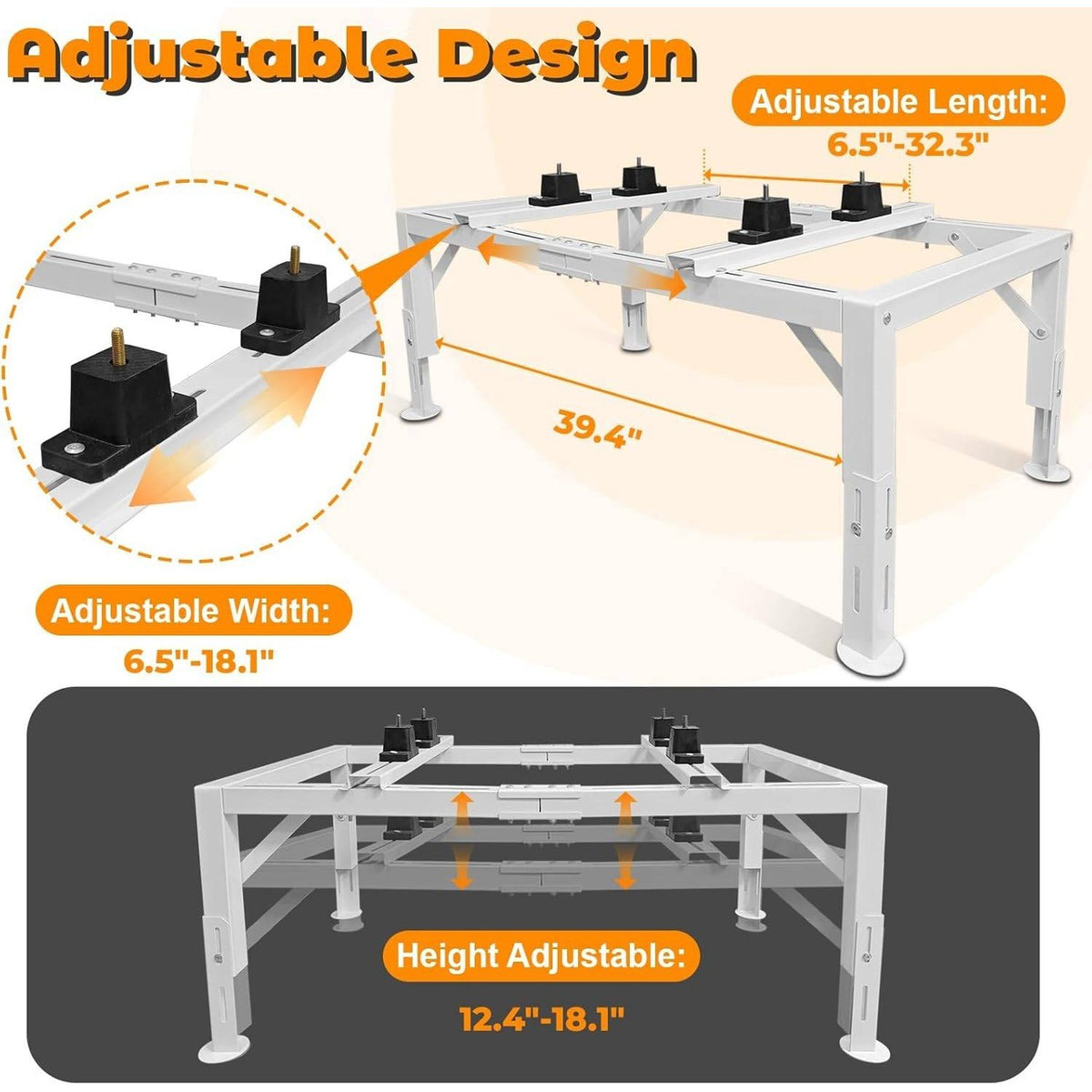 Fanmoss Mini Split Adjustable Ground Stand for 9000-36000 BTU 440LBS Load Capac