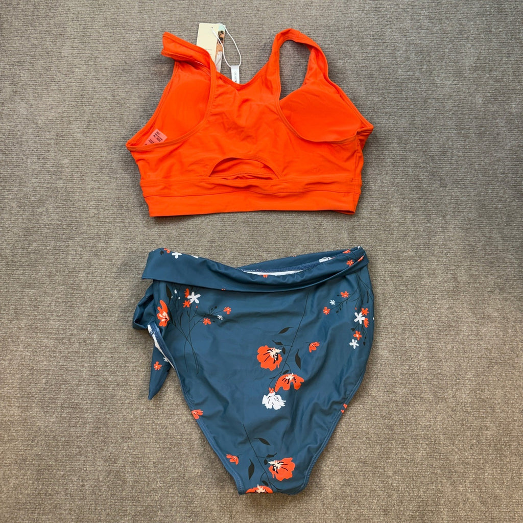 MSRP $36 Dokotoo Women's M 2 Piece Swimsuit Scoop Neck Sleeveless Racerback