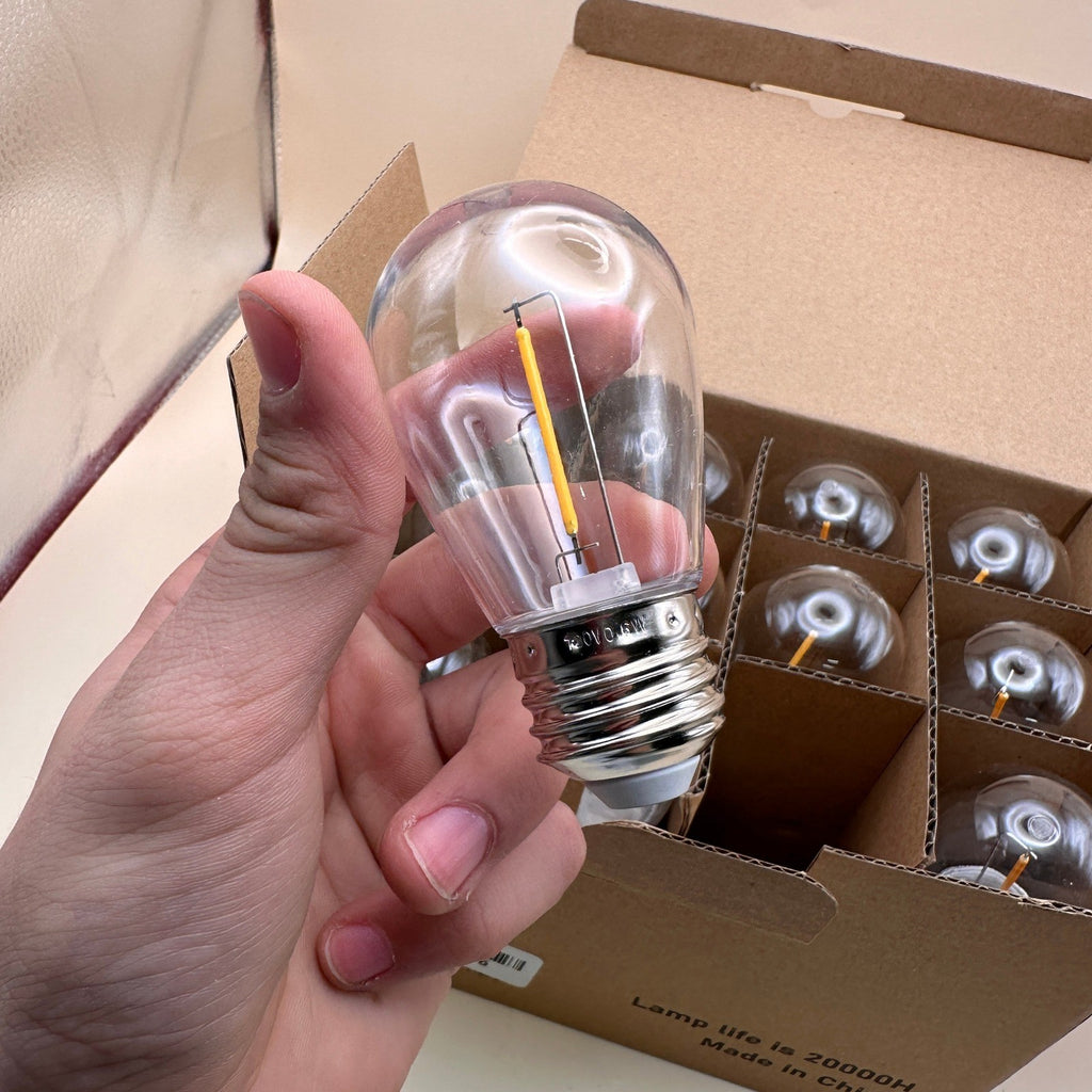 Pack of 24 GvvooHome LED S14 Replacement Light Bulbs E26 2200K Warm White, Wate