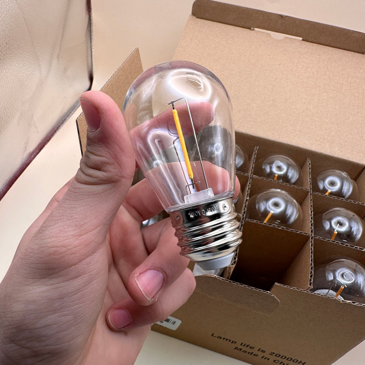 Pack of 24 GvvooHome LED S14 Replacement Light Bulbs E26 2200K Warm White, Wate