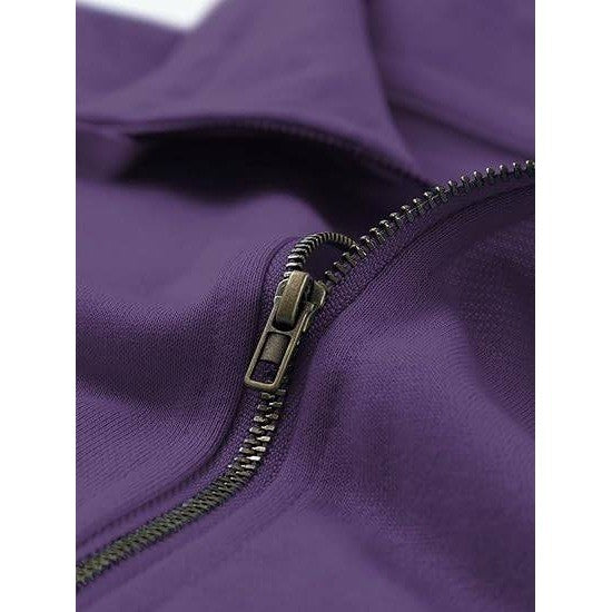 NWT Vislily Women's 5XL Purple Plus Size Sweatshirts Oversized Half Zip Pullover