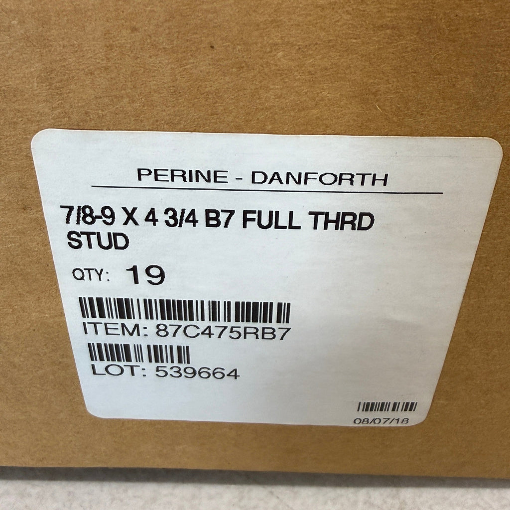 Pack of 19 Perine-Danforth 7/8-9 x 4-3/4 B7 Full Thread Studs