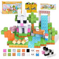 PBKCQ Animal Forest 132PCS Magnetic Building Blocks Toddler Toys,Build Forest W