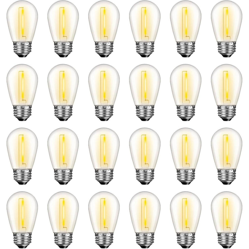 Pack of 24 GvvooHome LED S14 Replacement Light Bulbs E26 2200K Warm White, Wate
