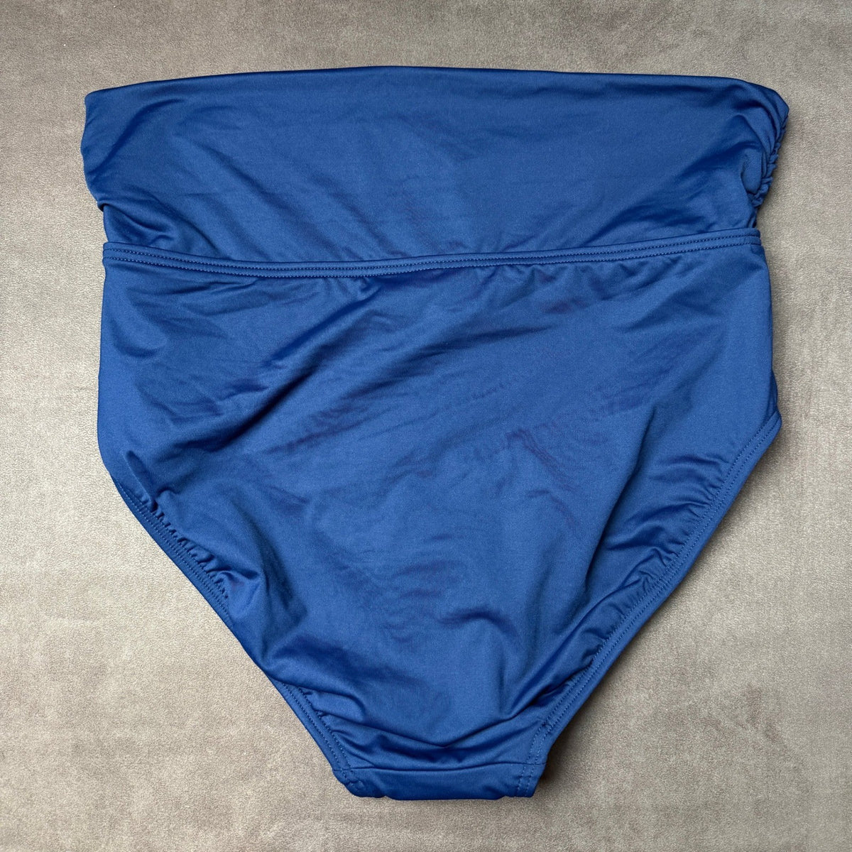 Lands' End Women's XS LONG Deep Sea Navy Fold Over Mid Waist Bikini Swim Bottoms