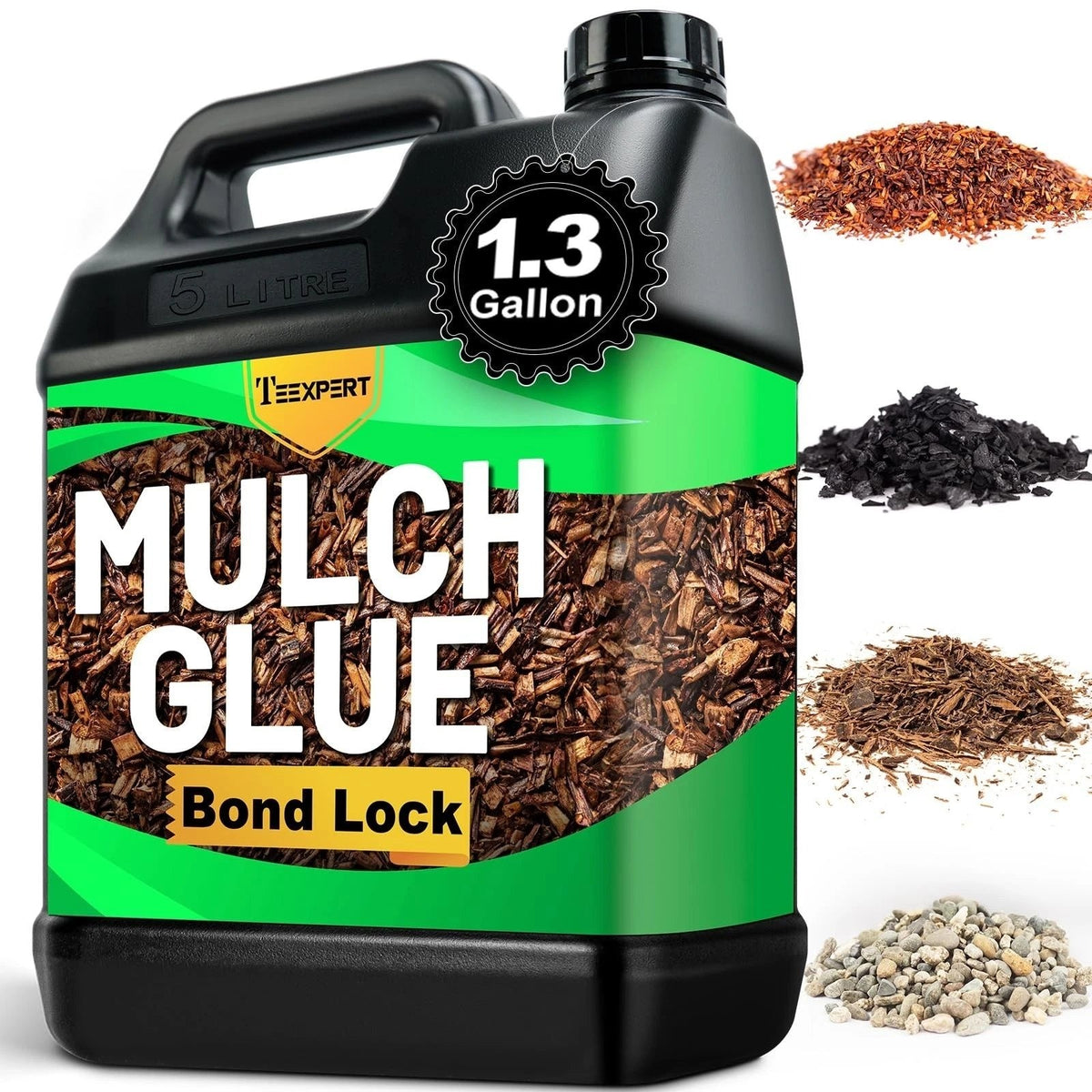 Teexpert Mulch Glue for Landscaping 1.3 Gallon Heavy Duty Outdoor Stone Adhesiv