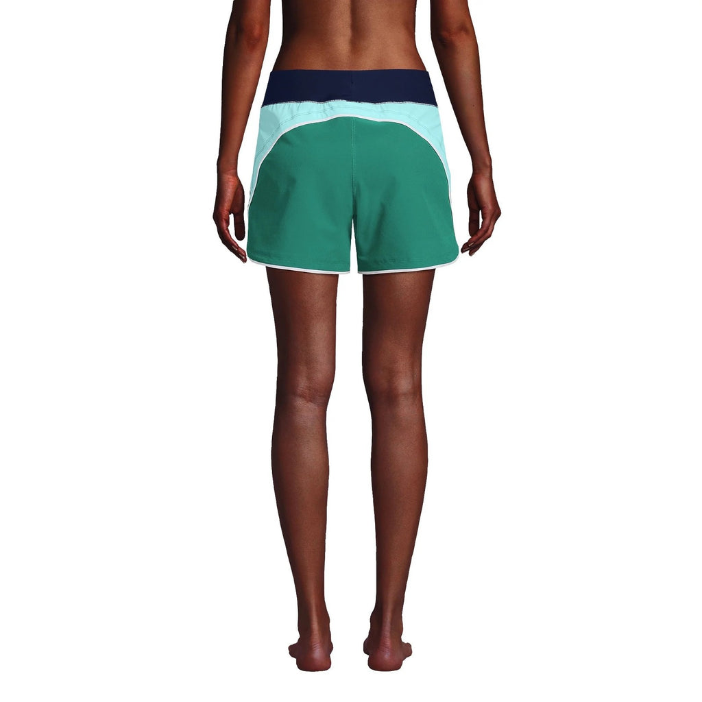 Lands' End Women's 18, 10 LONG 5" Quick Dry Elastic Waist Board Shorts Swim C