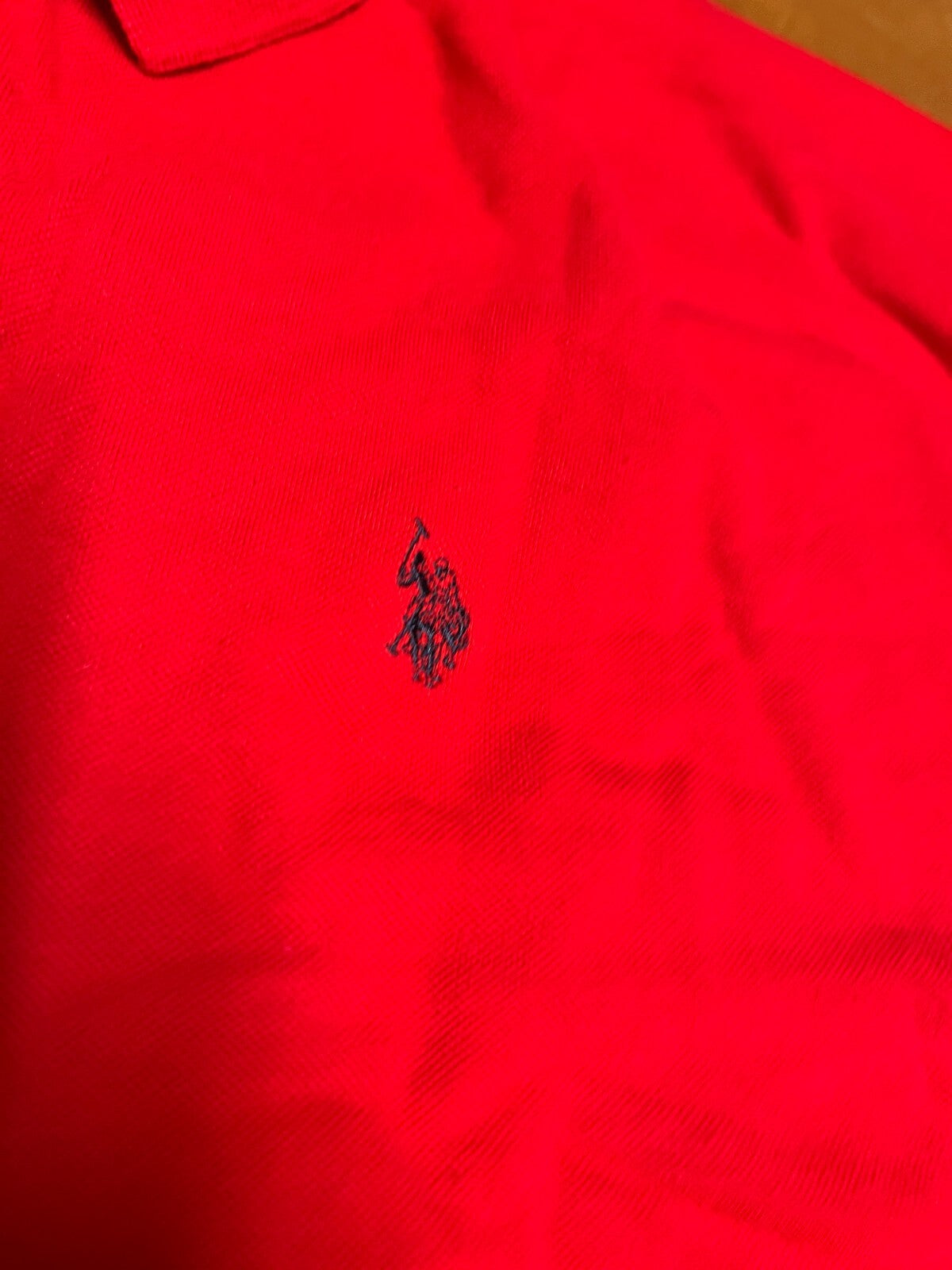 U.S. Polo Assn. Men's 3X Red Short Sleeve Polo Shirt Black Pony #176