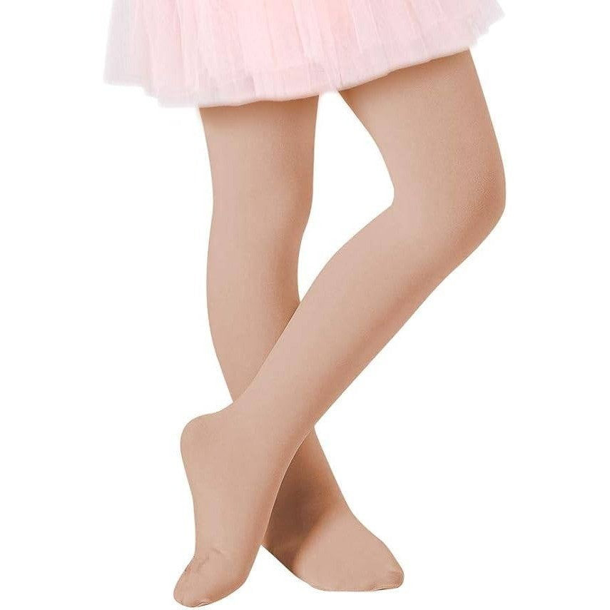 Century Star 4 Pairs Nude 3-6Y Tights for Girls-Soft Footed Ballet Dance Toddle