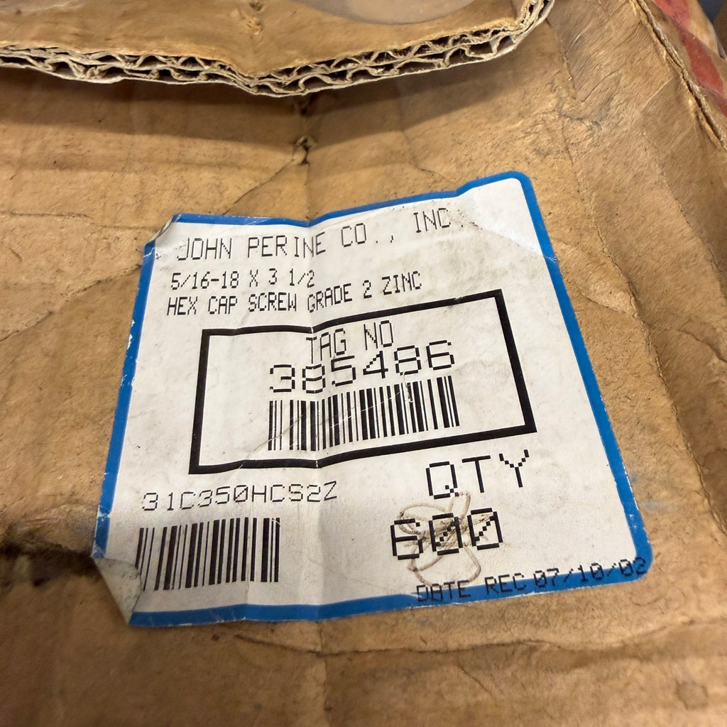Pack of 172 PFC 5/16-18 x 3 1/2 Hex Cap Screw Bolts Grade 2 Zinc