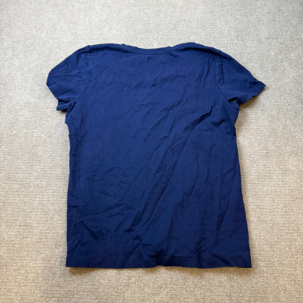 St. John's Bay Womens L American Navy V Neck Short Sleeve T-Shirt