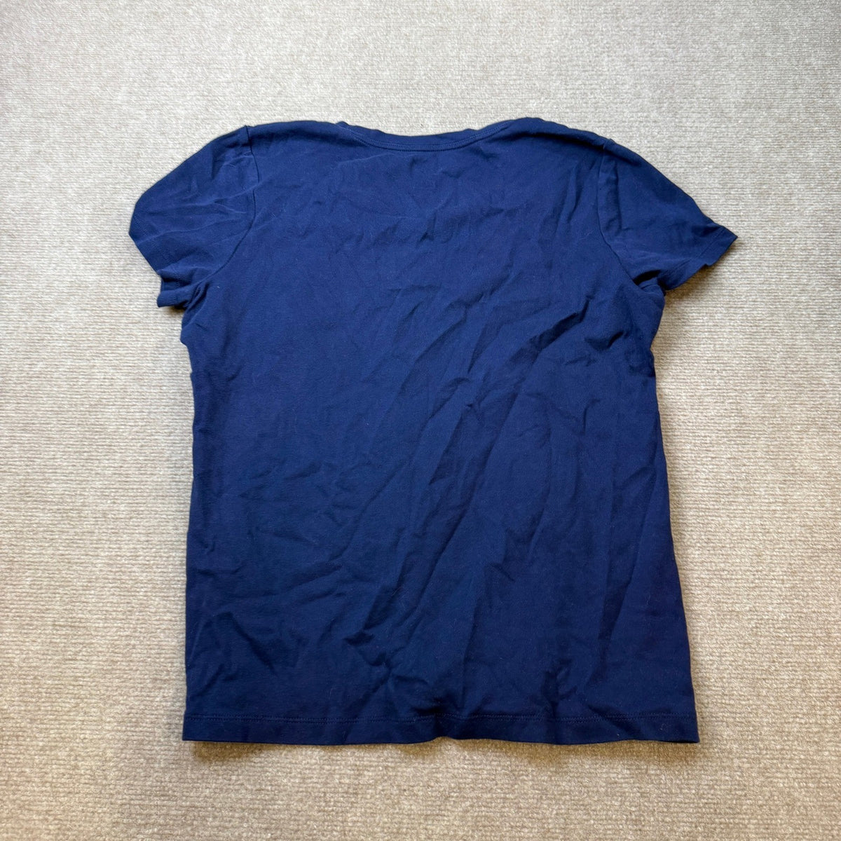 St. John's Bay Womens L American Navy V Neck Short Sleeve T-Shirt