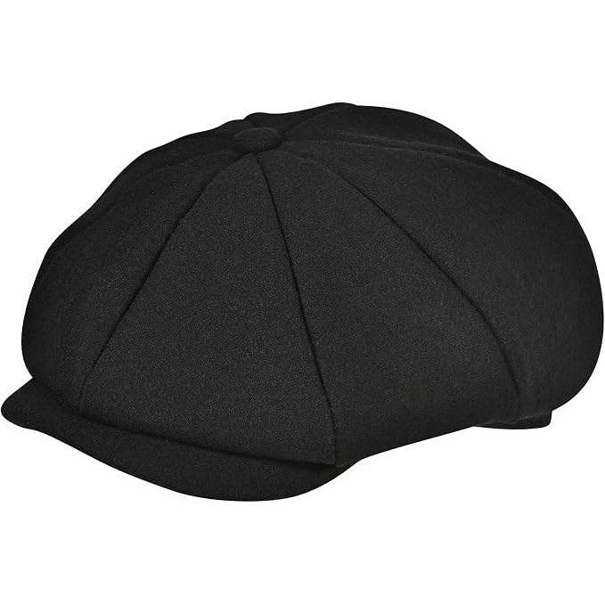 MSRP $32 POUDAY Men's XL Black Wool Blend Newsboy Cap Irish Cap Newsies Cabbie