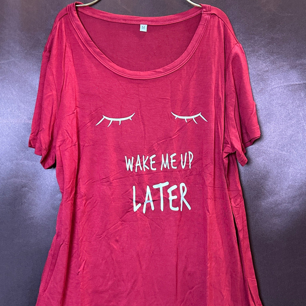 Women's M Pajama Set Round Neck Short Sleeve Sleepwear Print Top & Capri Pants